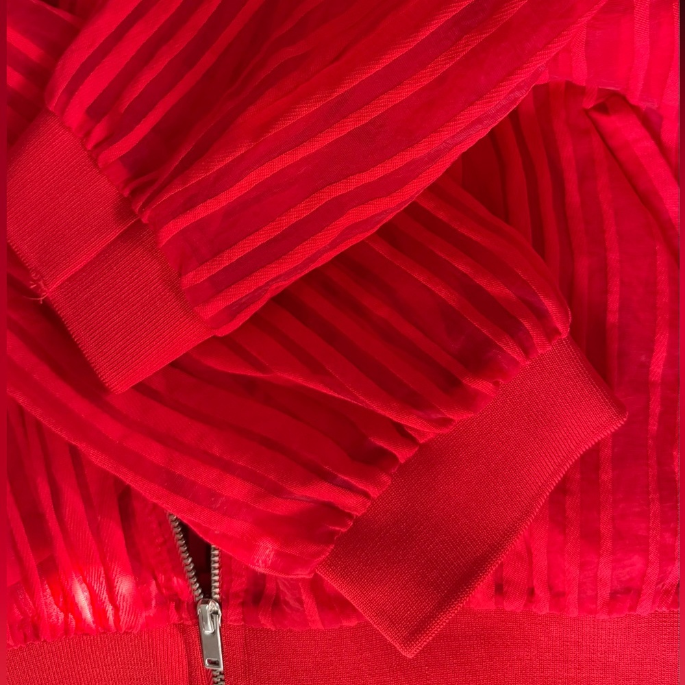 ZARA Red Sheer Jacket - Picture 5 of 7